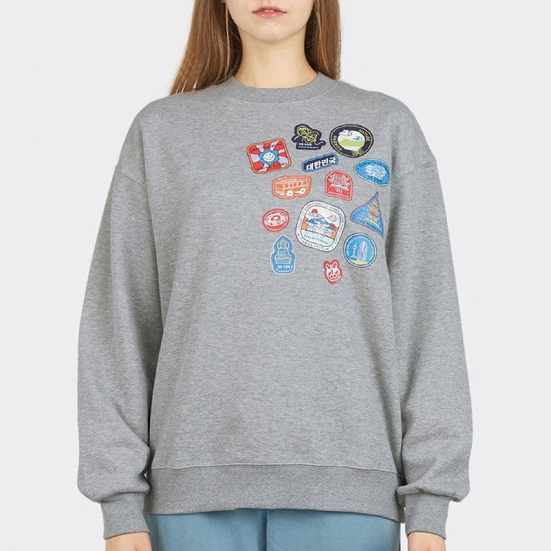 Korea Landmarks Stamps Sweatshirt