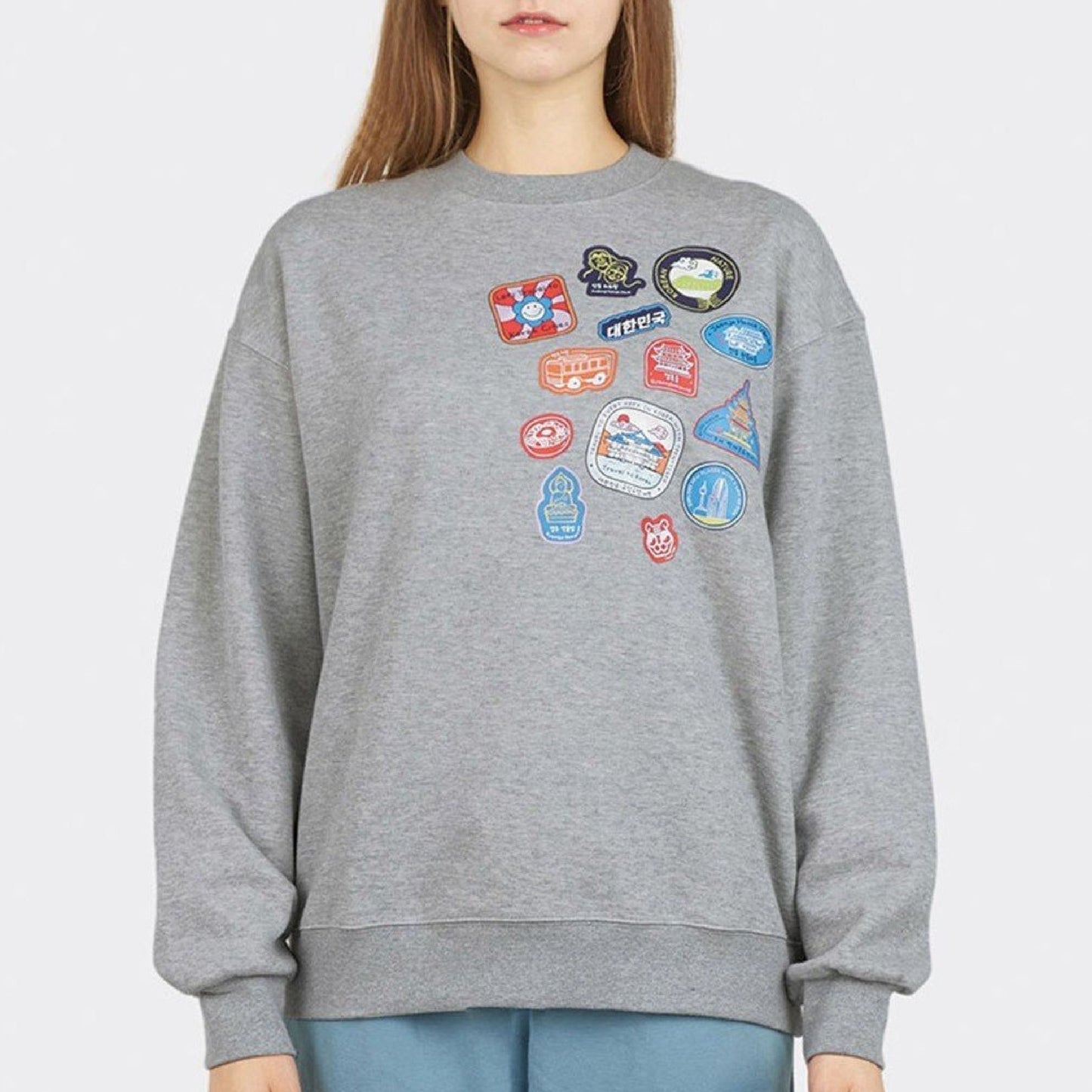 Korea Landmarks Stamps Sweatshirt