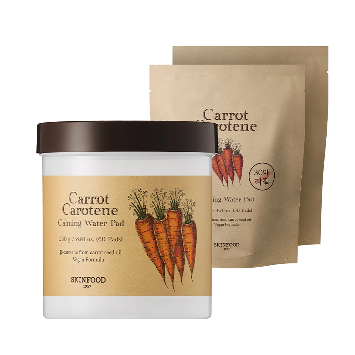 [Skinfood] Carrot Carotene Calming Water Pad 120ct