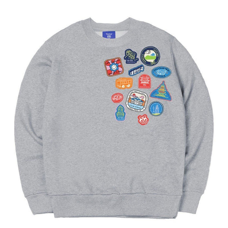 Korea Landmarks Stamps Sweatshirt